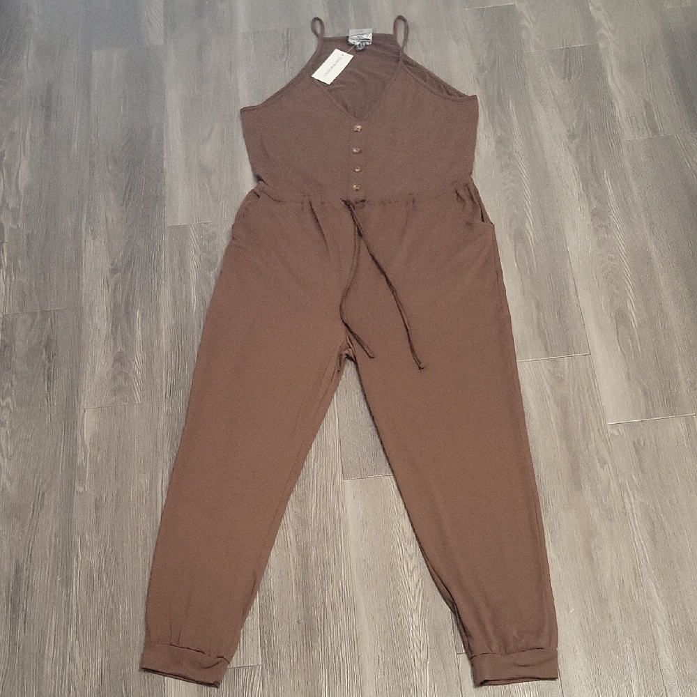 Streetwear Society Chocolate Brown Jumpsuit
